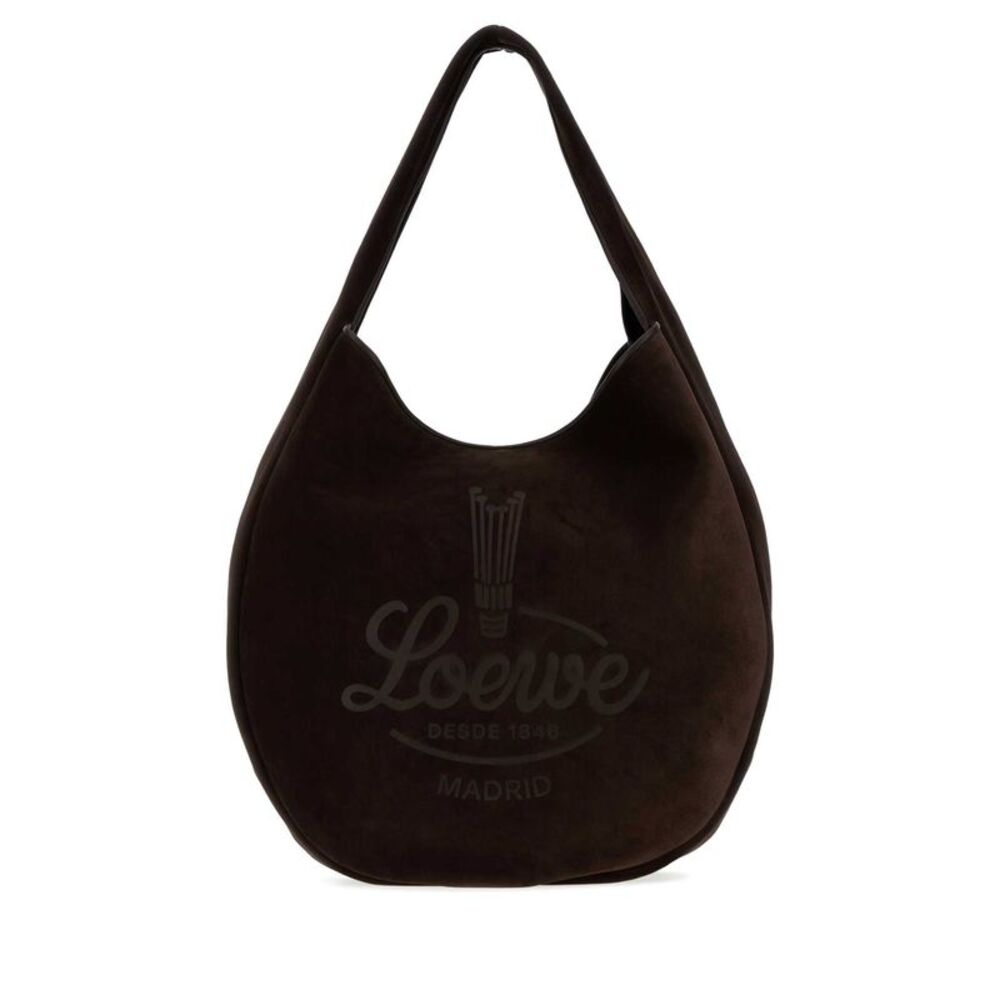 Loewe Men Dark Brown Suede Roomy Shopping Bag